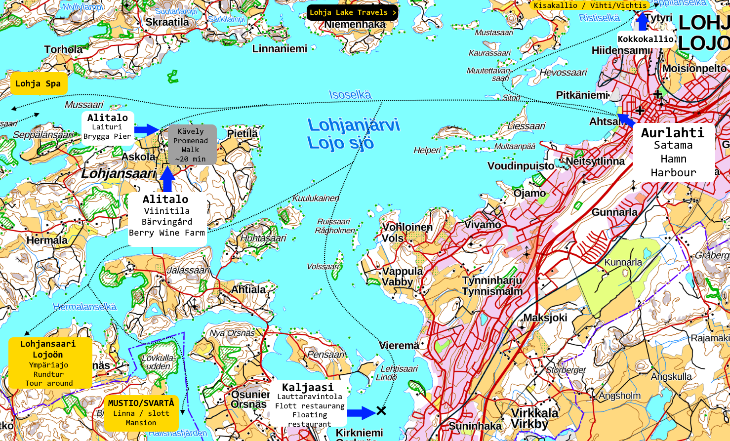 Lohja Lake Travels Map